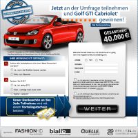 VW Golf Cabrio Gewinnspiel - Online Auto gewinnen - GRATIS Auto Gewinnspiel