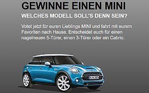 Mini Cooper gewinnen - Auto gewinnen - Auto Gewinnspiel