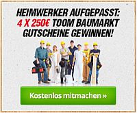 toom Gutschein gewinnen , toom Gutschein Gewinnspiel, Heimwerker Gutschein gewinnen, Heimwerker Gutschein Gewinnspiel